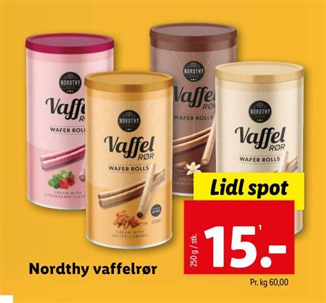 Nordthy vaffelrør tilbud hos Lidl