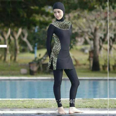 5xl S Sexy Leopard Islamic Swimsuit Black Full Cover Modest Islamic