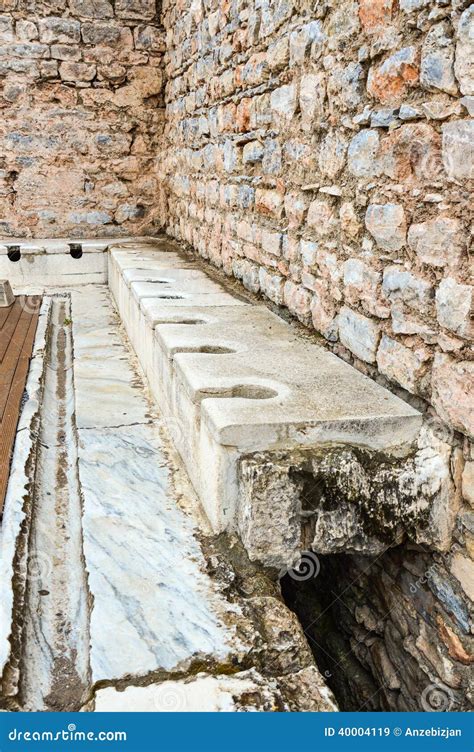 Ancient public toilets stock image. Image of town, roman - 40004119