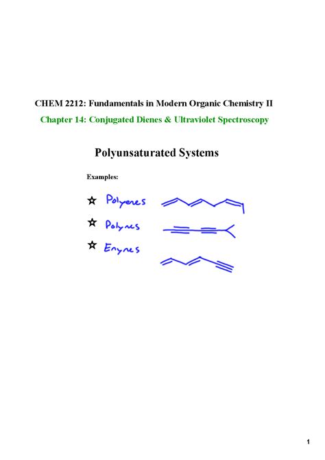 Conjugated Dienes And Ultraviolet Spectroscopy Lecture Notes Chem