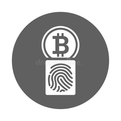 Icono De Firma Criptodivisa De Bitcoin Esbozo Vectorial Gris