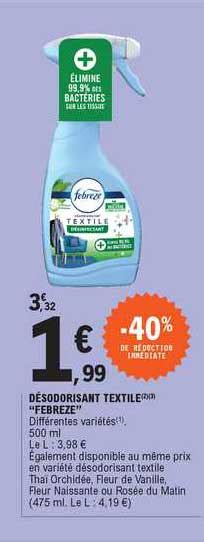 Promo Desodorisant Textile Febreze Chez E Leclerc Icatalogue Fr