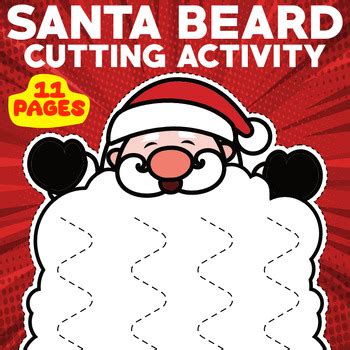 Santa Beard Cutting Activity Christmas Scissor Skills Fine Motor Skills