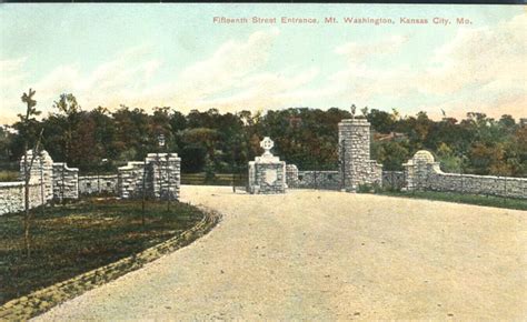 Fifteenth Street Entrance Mt Washington Cemetery Kansas City Missouri Postcard Ebay