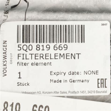 Oem Volkswagen Cabin Air Filter Golf Gti New Q Ebay