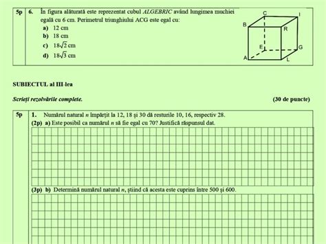 Modele De Teste La Matematic Pentru Evaluarea Na Ional