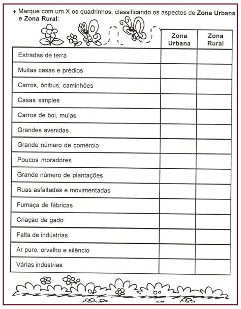 Atividades Sobre Zona Rural E Urbana Para Imprimir Atividades De