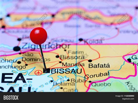 Bissau Pinned On Map Image And Photo Free Trial Bigstock