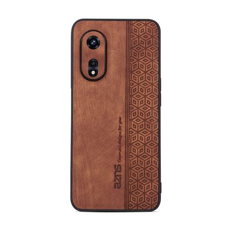 Para Oppo A G Azns D Capa De Telefone Textura De Pele Marrom