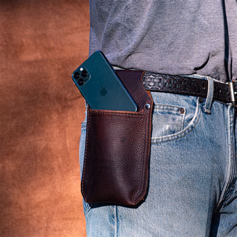 Large Leather Cell Phone Holster For Your Belt Handmade From Etsy