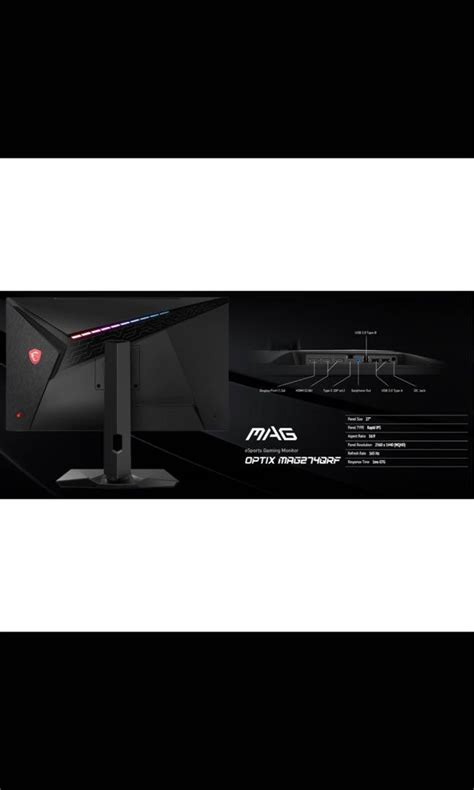 BNIB SEALED MSI Optix MAG274QRF Premium Gaming Monitor 165Hz Rapid IPS