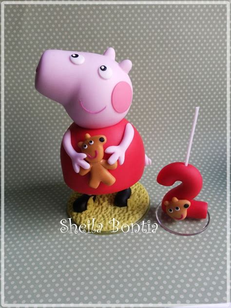 Bolo Da Peppa Pig Biscuit Paper Cake Pasta Flexible Fondant Cake