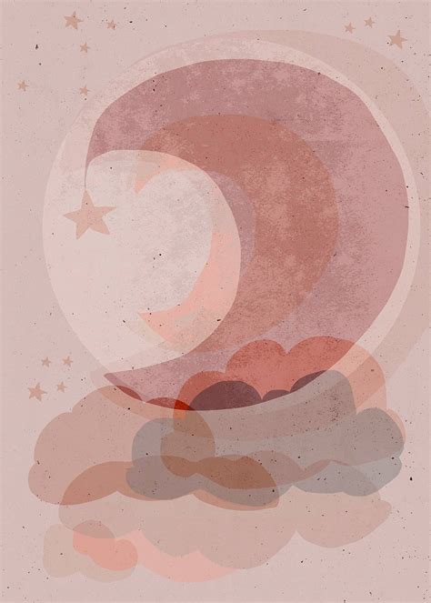 Poster Gentle Moon Rosa Barnerom Homeroom