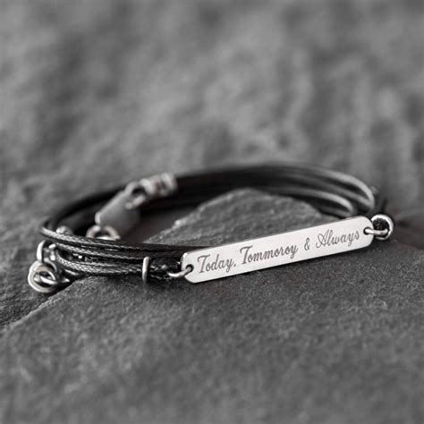 Men's Engraved Bracelet Men's Personalized Bracelet Men's Custom ...