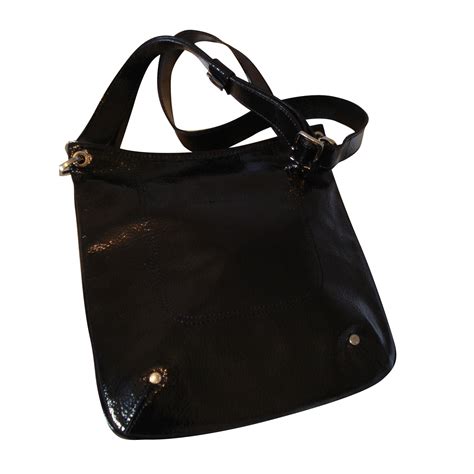 Longchamp Sac bandoulière Cuir vernis Noir ref 51493 Joli Closet