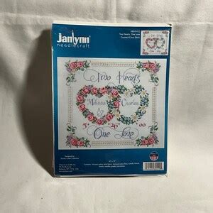 Janlynn Needlecraft 080 0410 Two Hearts One Love Hearts Roses Floral