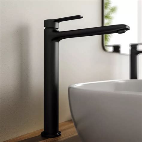 Miscelatore Lavabo Alto In Ottone Nero Tila