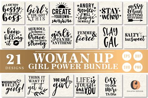 Clip Art Image Files Craft Supplies Tools Girl Power Svg Png File