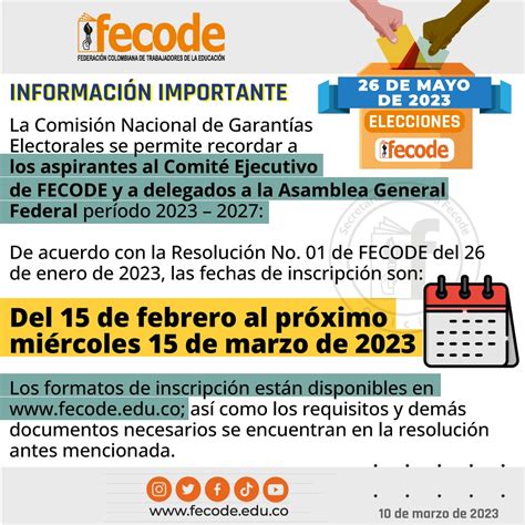 Fecode On Twitter Información Importante Sobre Las Elecciones Al Comité Ejecutivo Y A La