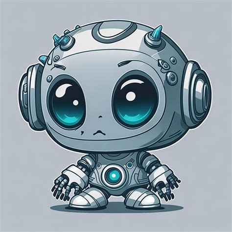 Vector de ilustración lindo robot bebé divertido Vector Premium