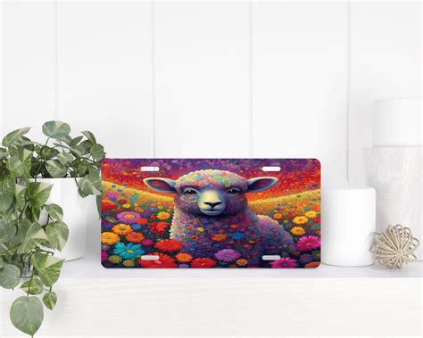 Sheep License Platesheepcolorful Sheep License Plateanimal License