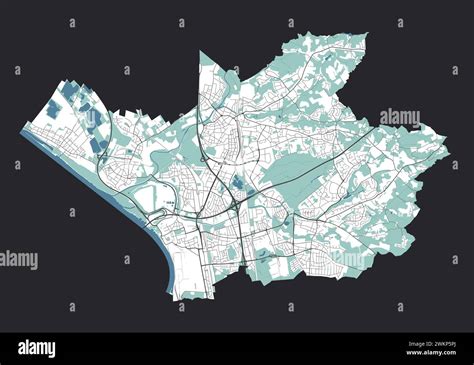 Map Of Leverkusen Germany Detailed City Vector Map Metropolitan Area