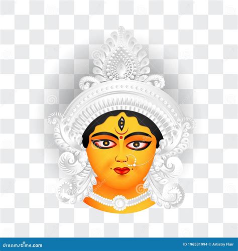 Illustration Of Goddess Durga On PNG Background Stock Vector