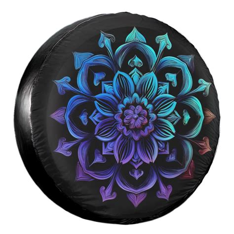 Kakalad Teal And Purple Mandala Spare Tire Cover Weatherproof Universal