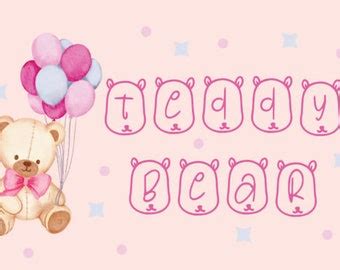 Teddy Bear Font Svg Etsy