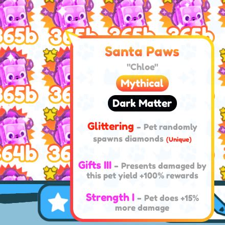 Pet Simulator X Santa Paws Dark Matter Bil Power