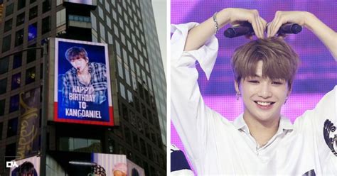 뉴욕 타임스퀘어 전광판에 강다니엘 생일 축하 광고 민중의소리