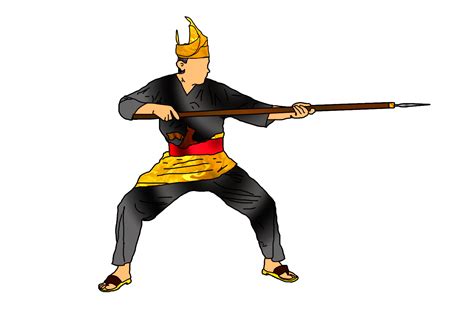 Icon Nusantara Warrior Movement Pattern With Hold Spear 23790974 Png