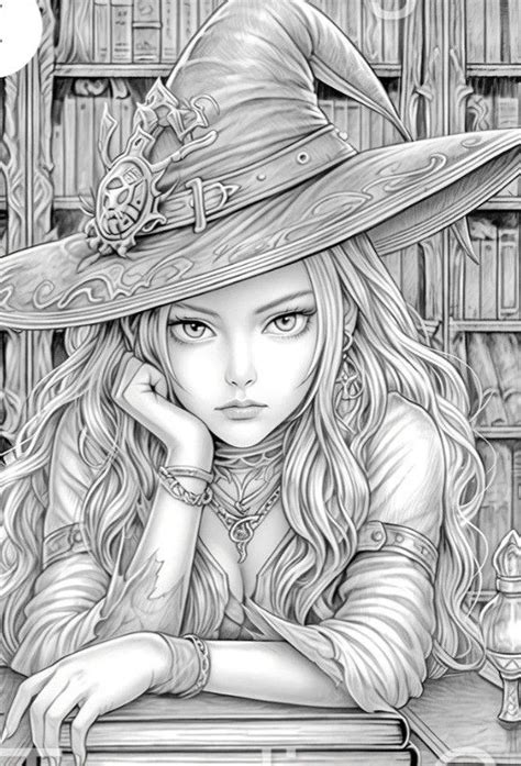 Pin By Pamela Whitaker On Coloring Grayscale Coloring Books Witch