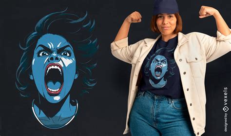 Descarga Vector De Dise O De Camiseta De Mujer Gritando