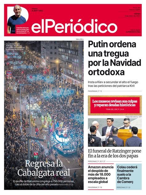 La Portada De El Peri Dico Del De Enero De