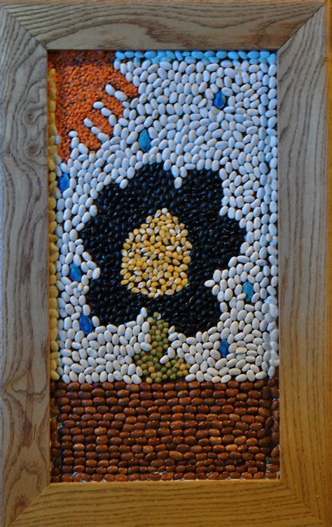 Bean And Seed Mosaic Mosaic Art Projects Mosaic Crafts Homeschool