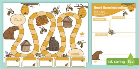 Bee Themed Blank Game Board Template Teacher Made Twinkl