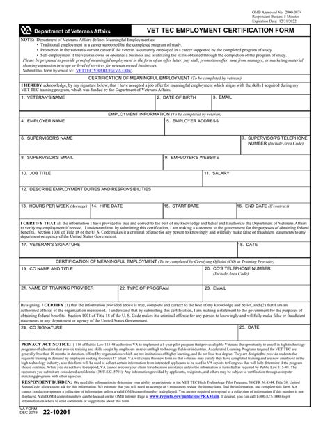 Va Form 22 10201 Fill Out Sign Online And Download Fillable Pdf Templateroller