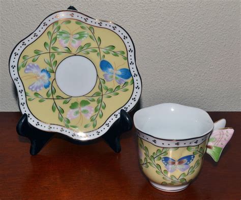 Butterfly Demitasse Cup And Saucer Yellowgold Trim From Formalities