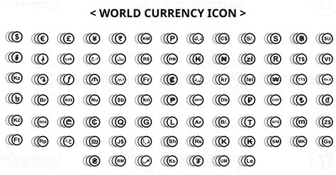 Set Of Icons For Currency Symbol All Countries In The World 20980674 Png