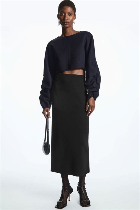 Cos Open Back Bolero Jacket In Navy Endource