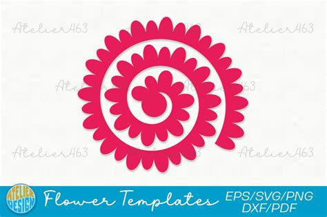 Rolled Paper Flower Templates Svg Graphic By Atelier Design · Creative Fabrica