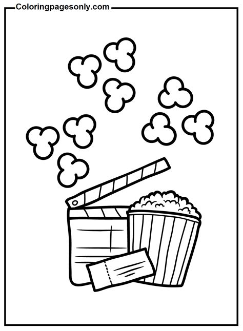 Cinema Popcorn Coloring Page Free Printable Coloring Pages