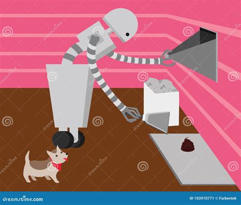 Poop Robot Logo Or Poop Icon Vector Illustration