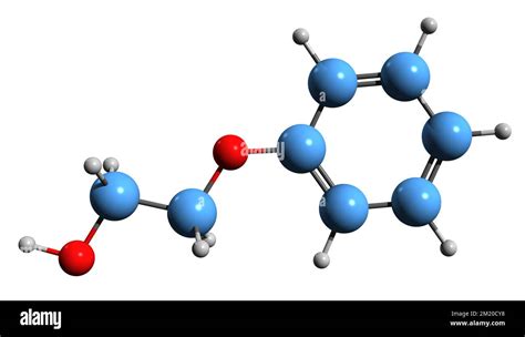 3d Image Of Phenoxyethanol Skeletal Formula Molecular Chemical