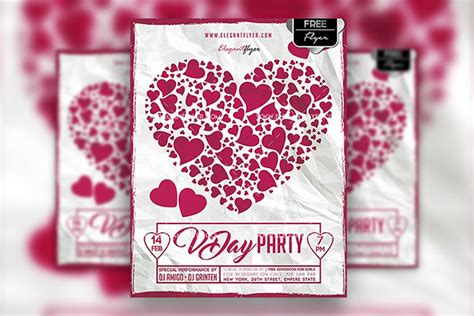 Border Illustrated Valentine S Day Flyer And Facebook Cover Template