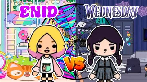 Wednesday Vs Enid Dorm Bedroom Makeover From Netflix 2 🌈🖤 Toca Boca