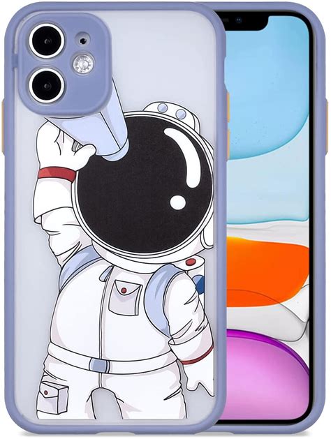 Compatible With Iphone 11 Case Cute Creative Astronaut Cartoon 3d Pattern Frosted Pc Back