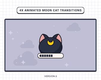 Animated Moon Cat Transitions Twitch Stream Pack Etsy