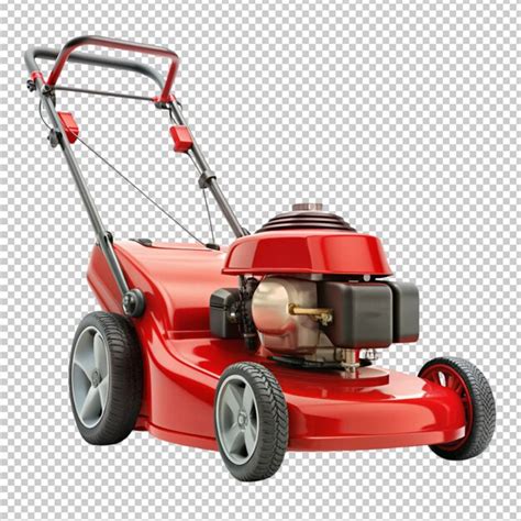 Red Lawn Mower Isolated On Transparent Background Premium AI